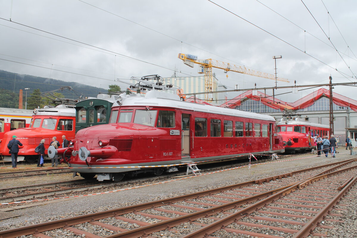 RCe 2 4 607 Der OeBB Vor Dem SBB Historic RAe 2 4 1001 Am 27 8 2023 