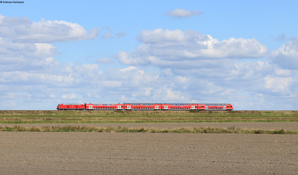 RE 11027 (Westerland(Sylt)-Hamburg Altona) mit 245 004-5 am Hindenburgdamm 2.9.20