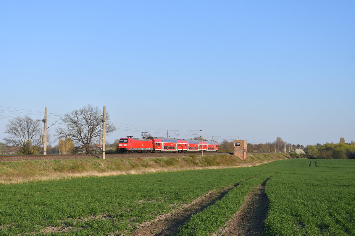 RE 16330 Halle(Saale) Hbf - Magdeburg Hbf am 16.04.2019 bei Wulfen(Anh)