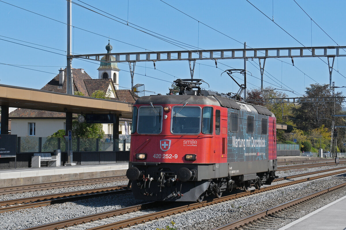 Re 420 252-9 durchf�hrt am 28.09.2026 solo den Bahnhof Rupperswil.