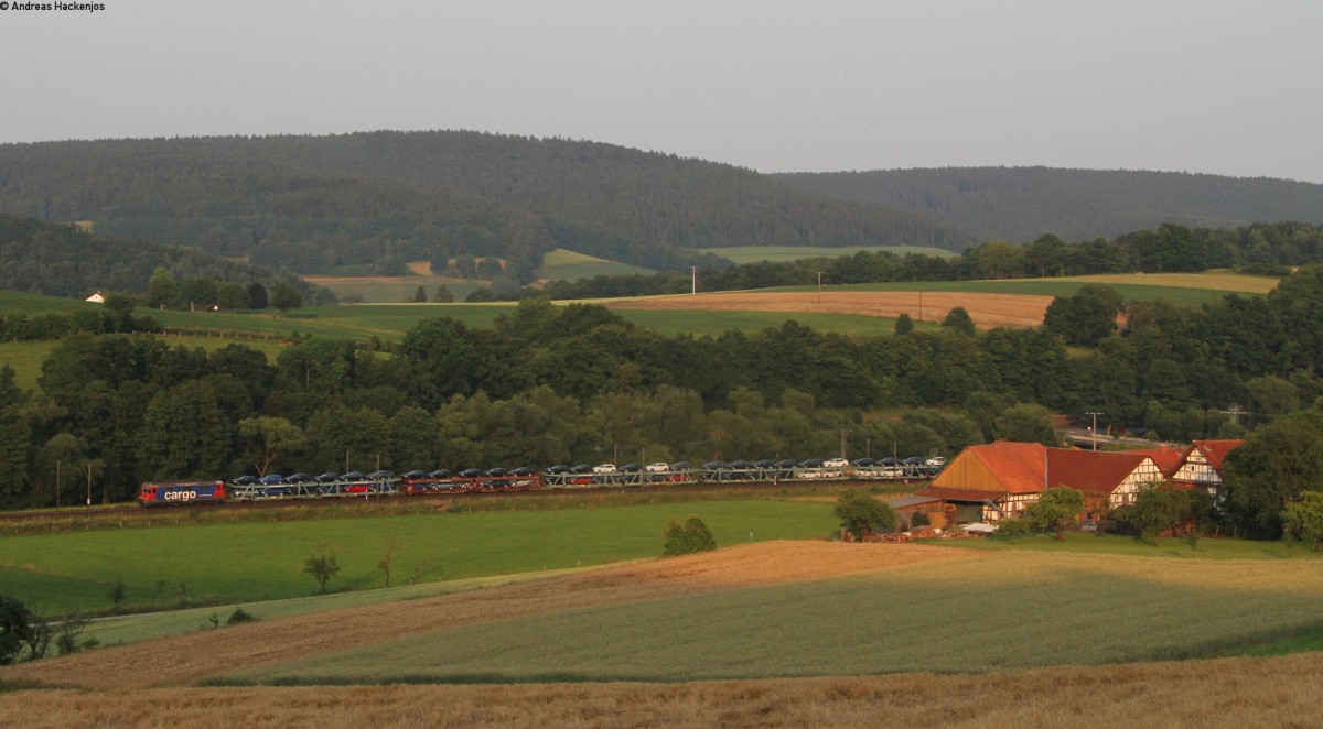 Re 421 37* mit einem Autozug bei Hermannspiegel 9.7.13