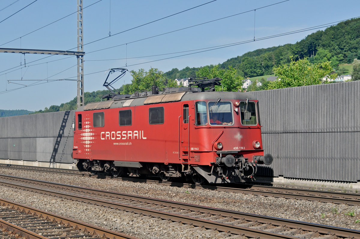 Re 430 114-3  Natalie  durchfährt den Bahnhof Gelterkinden. Die Aufnahme stammt vom 15.08.2017.