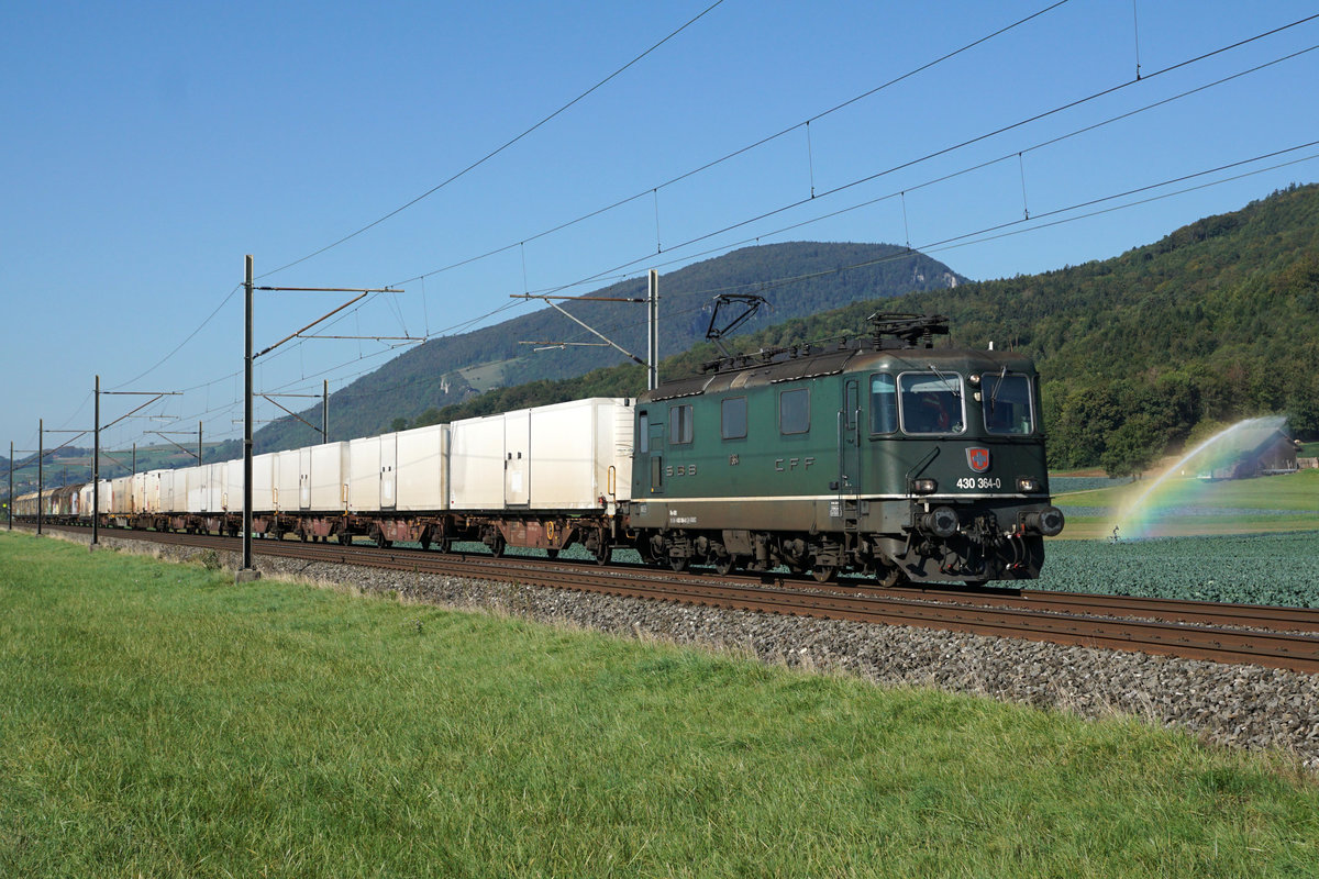 Re 430 364-4 unterwegs zwischen Oensingen und Oberbuchsiten am 10. September 2020.
Foto: Walter Ruetsch 