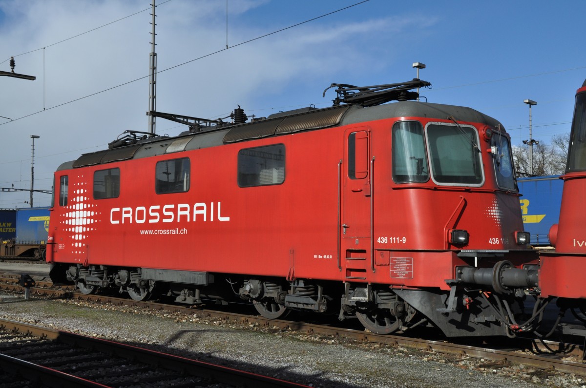 Re 436 111-9  SARA  beim Güterbahnhof in Muttenz. Die Aufnahme stammt vom 27.01.2014.