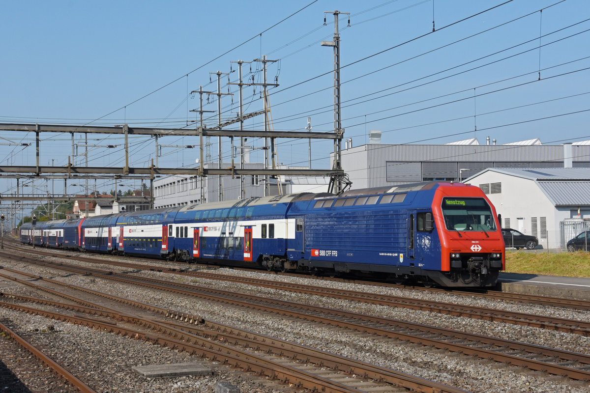 Re 450 002-1 durchfährt den Bahnhof Rupperswil. Die Aufnahme stammt vom 14.09.2020.