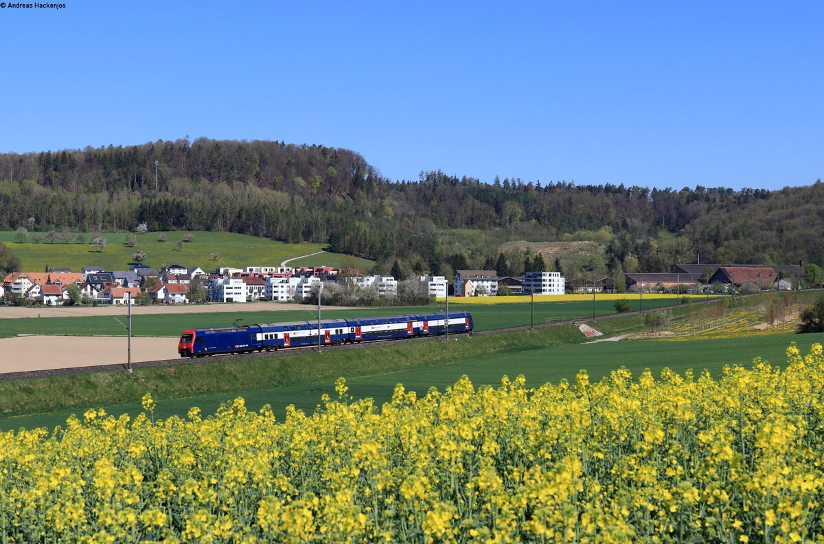 Re 450 044 als S 18943 (Schaffhausen – Uster) bei Rafz 17.4.22