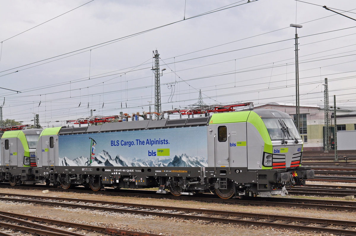 Re 475 405-7 ist beim Badischen Bahnhof abgestellt. Die Aufnahme stammt vom 17.10.2016.