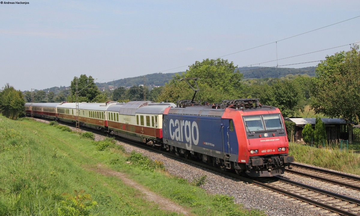 Re 482 011-4 mit einem TEE Sonderzug bei Kollmarsreute 31.8.13
