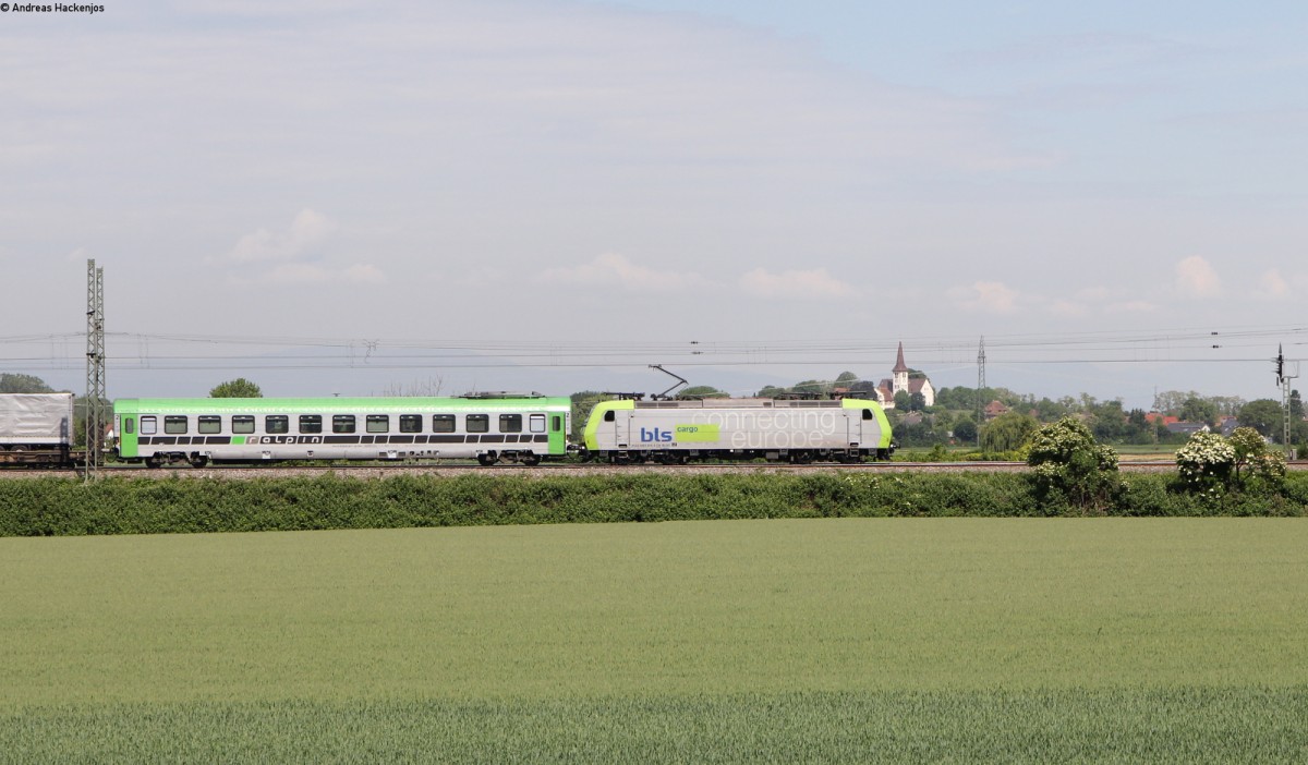 Re 485 010-0 mit dem DGS 436** (Novara-Freiburg Gbf) bei Bad Krozingen 20.5.14