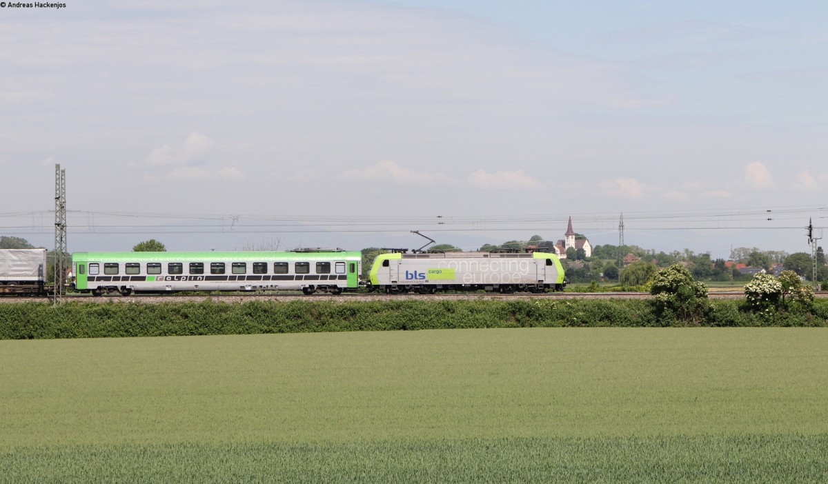 Re 485 010-0 mit dem DGS 436** (Novara-Freiburg Gbf) bei Bad Krozingen 20.5.14