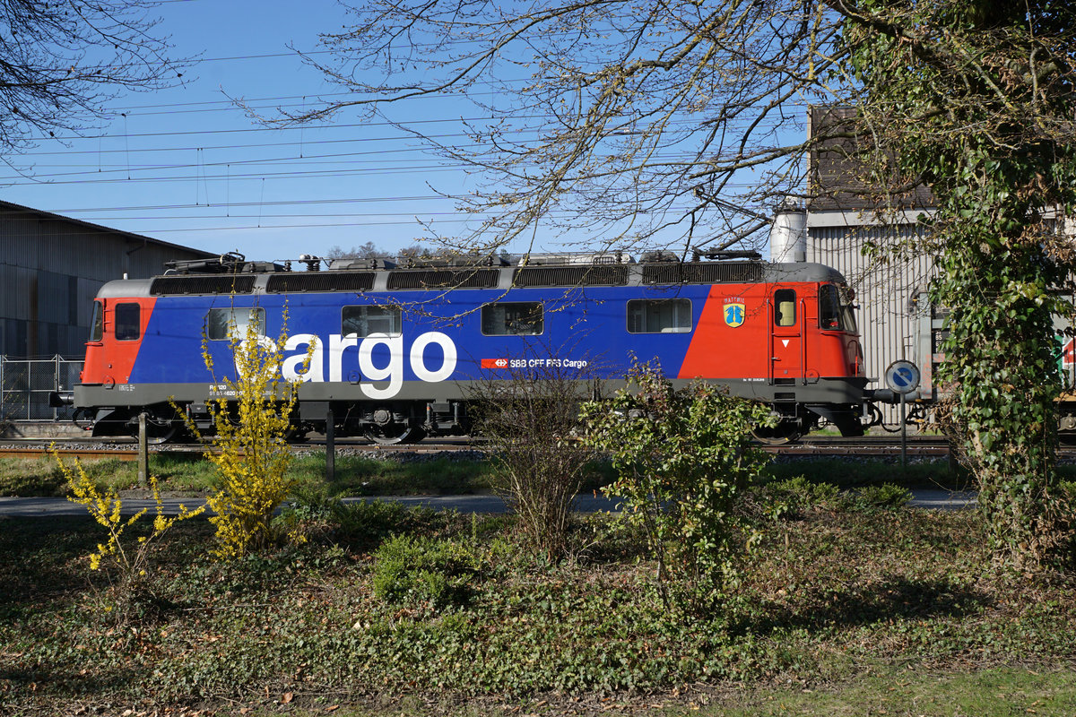 Re 620 007-5  WATTWIL 
Am 16. März 2020 konnte die refit3 Re 620 007-5 in Gerlafingen beobachtet und fotografiert werden.
Foto: Walter Ruetsch