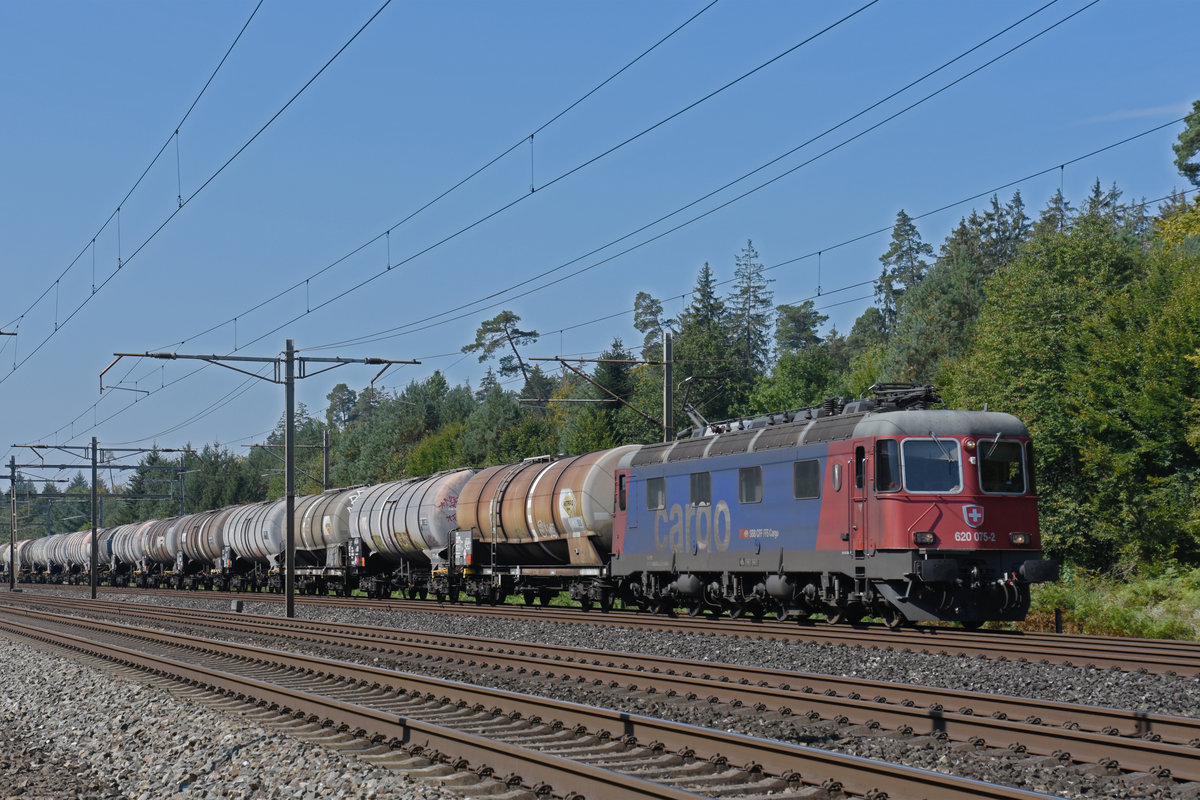 Re 620 075-2 fährt Richtung Bahnhof Rupperswil. Die Aufnahme stammt vom 14.09.2020.