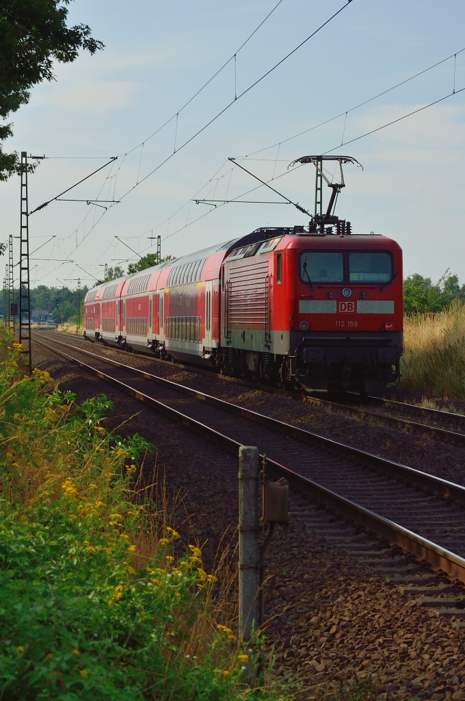 RE 7 von 112 159 nach Krefeld geschoben. 27.7.2013