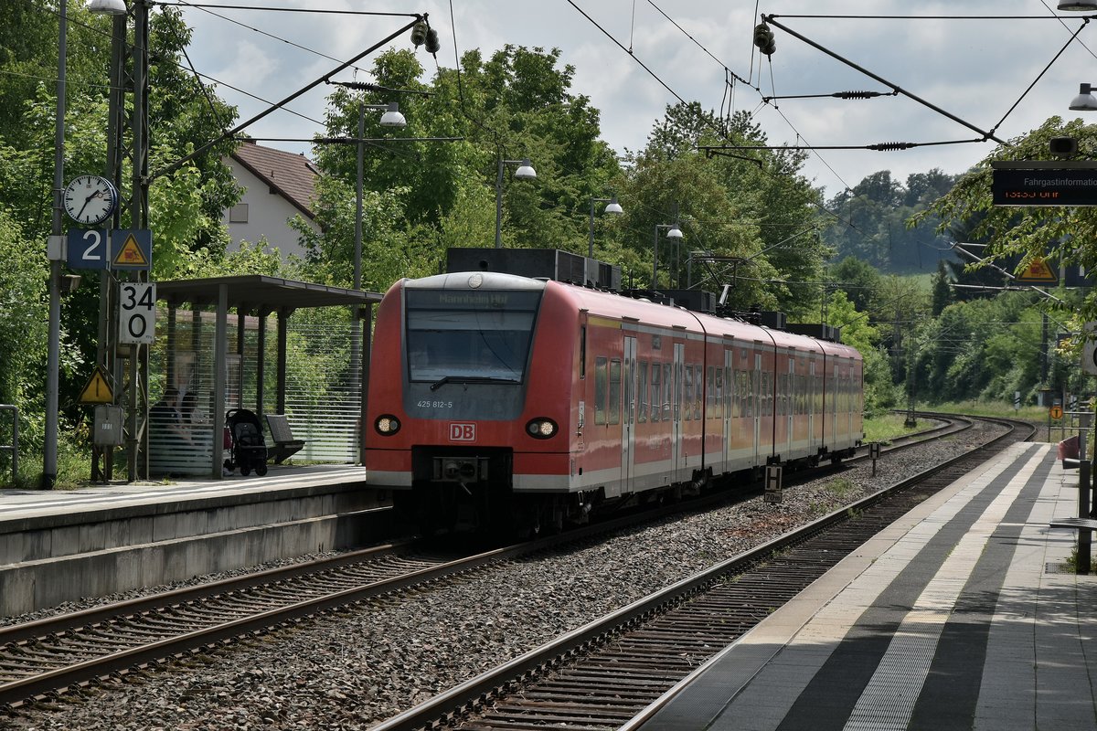 RE nach Mannheim bei der Durchfahrt in Neckargerach.
24.5.2018
