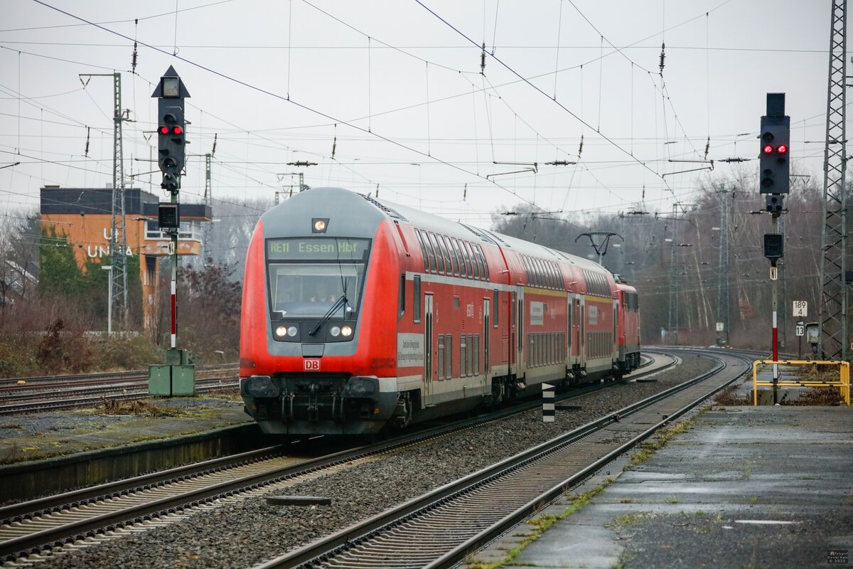 RE11 Ersatzzug in Unna, am 22.01.2022.
