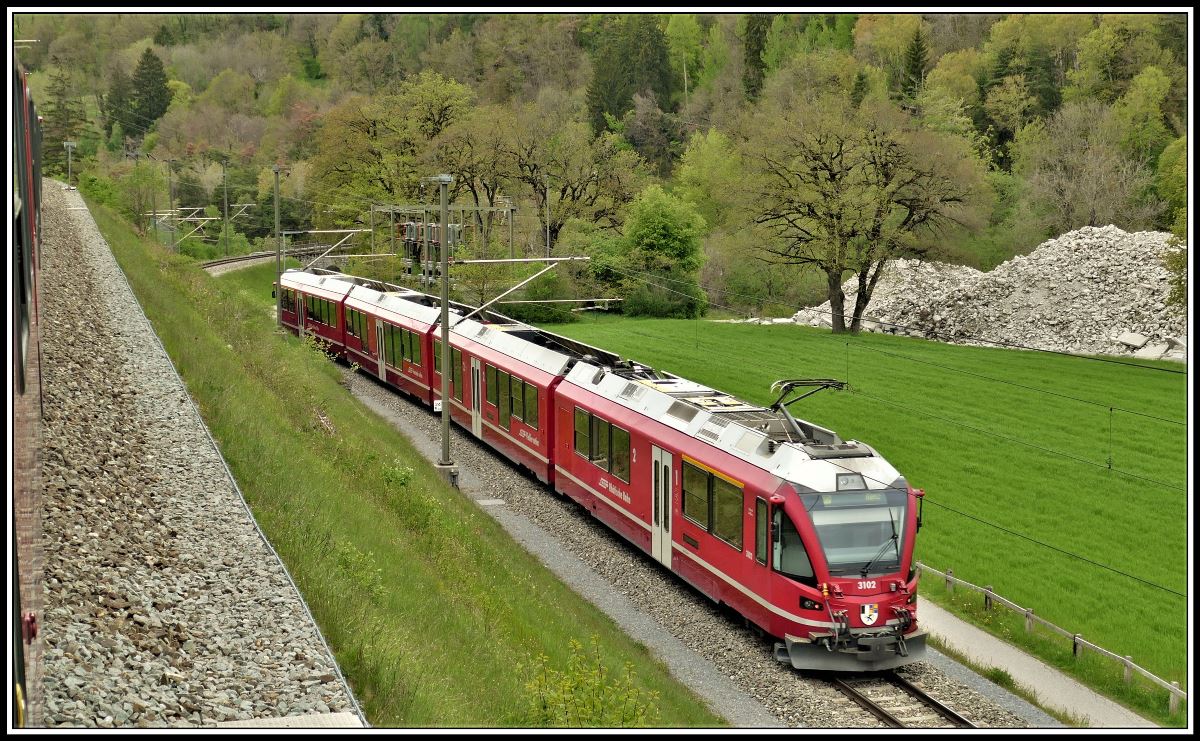 RE1755 nach Ilanz mit ABe 4/16 3102. (08.05.2019)