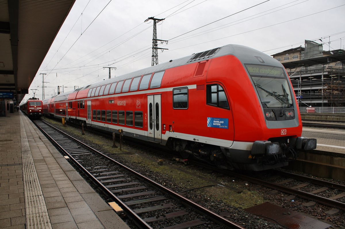 RE4852 von München Hauptbahnhof hat am 28.12.2017 den Nürnberger Hauptbahnhof erreicht.