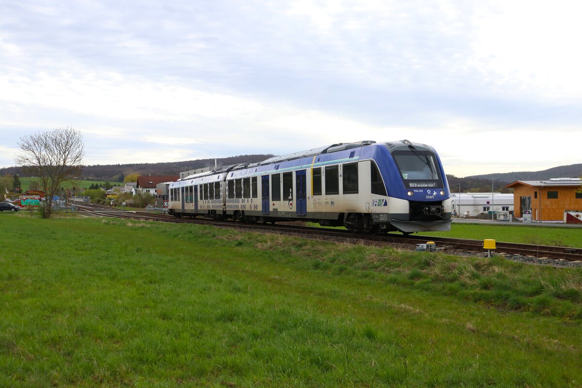 Regionalverkehr Start Alstom Coradia iLint Wasserstofftriebzug 554 102 am 05.04.24 auf der Taunusbahn 