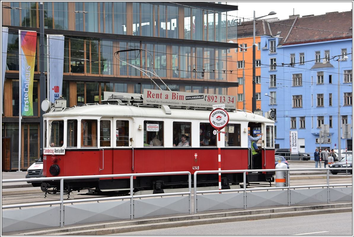 Rent a Bim Wg 4149 an der Haltestelle Quartier Belvedere. (14.069.2018)