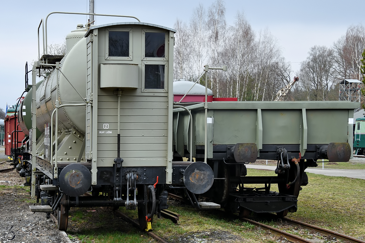 Restaurierte Güterwagen im Eisenbahnmuseum Lužná u Rakovníka. (April 2018)