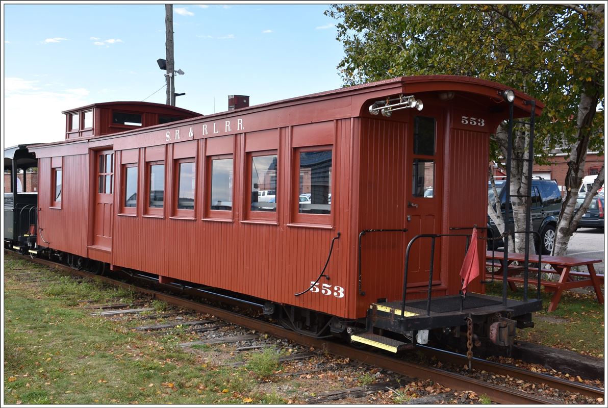 Restaurierter Wagen bei der Maine narrow gauge Railroad in Portland/Maine. (16.10.2017)