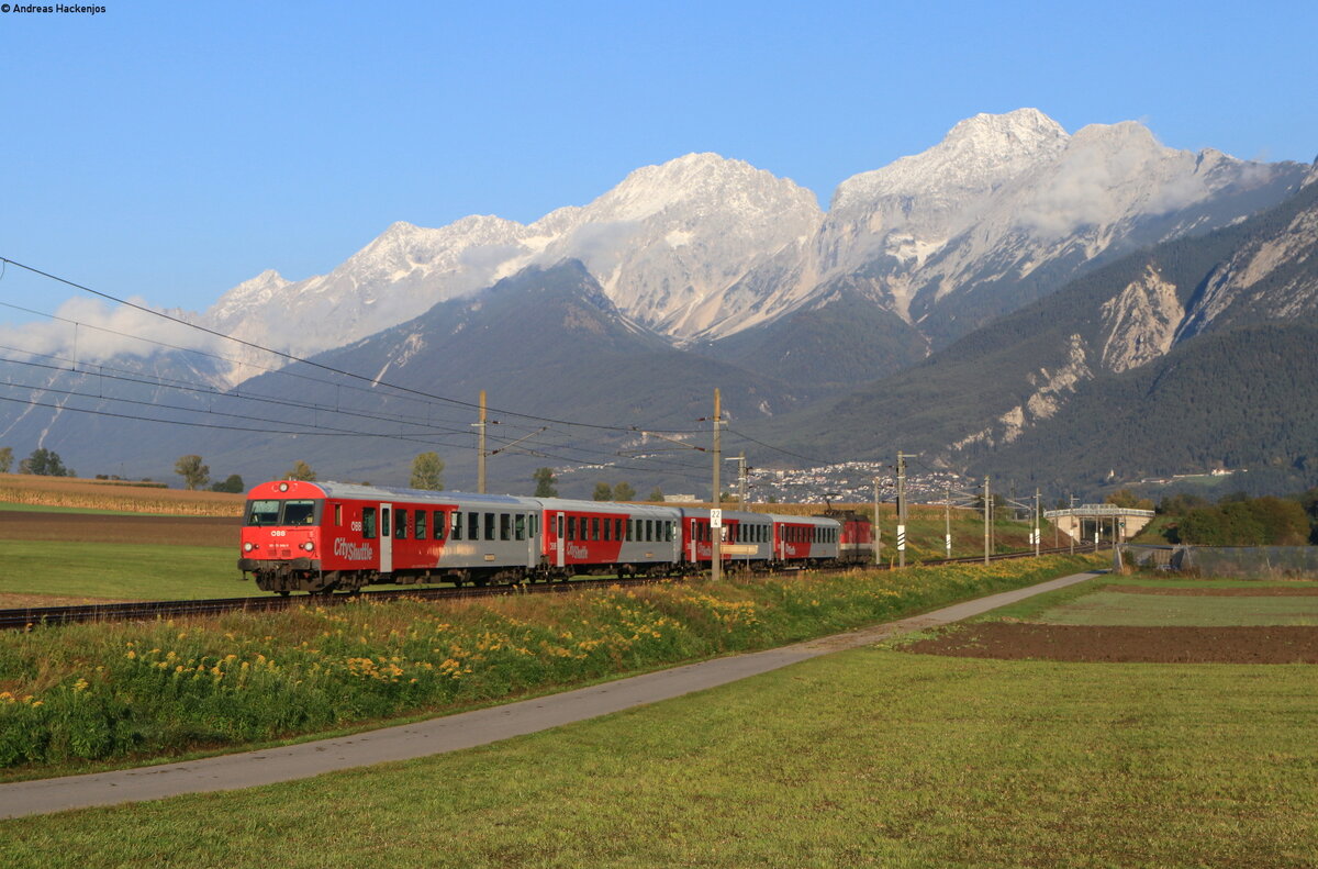 REX 5375 (Landeck Zams-Innsbruck Hbf) mit Schublok 1144 239 bei Flauring 16.10.21