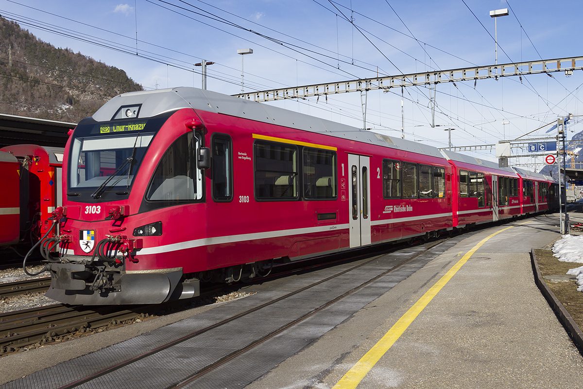 RhB, ABe 4/16, 3103, 09.02.2019, Landquart 


