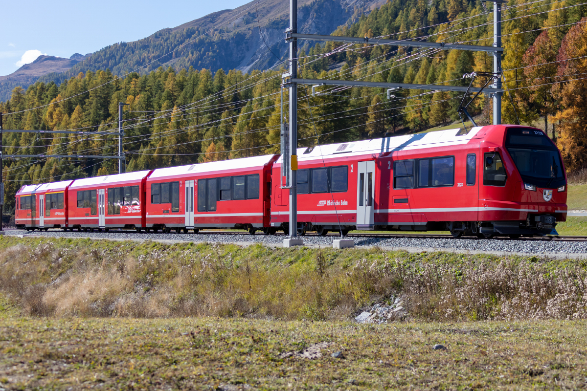 RhB, ABe 4/16, 3128, 16.10.2021, Bever