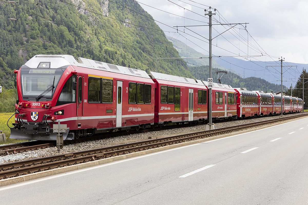 RhB, ABe 8/12, 3502, 12.05.2018, Poschiavo