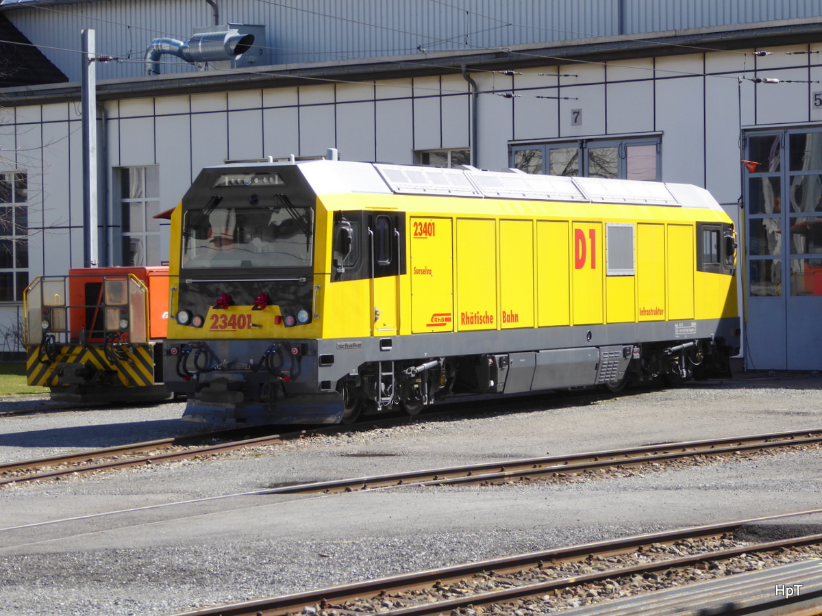 RhB - Diesellok Gmf 4/4 23401 in Landquart am 26.03.2016