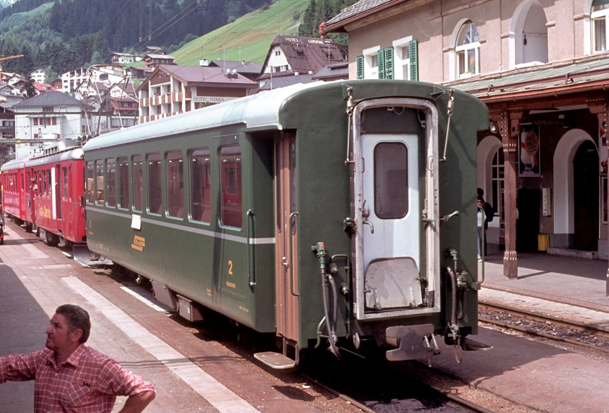 RhB, Disentis-Muster, Oktober 1981.Digitalisiert von eine Kodak-folie.