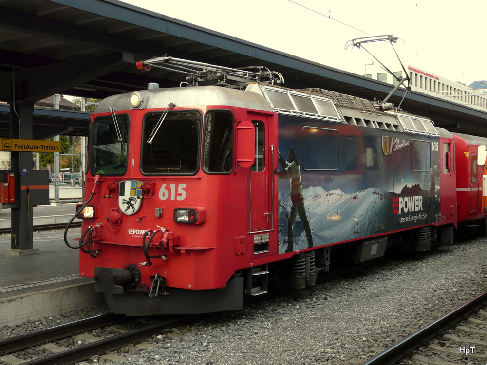 RhB - Ge 4/4  615 in Chur am 18.10.2013