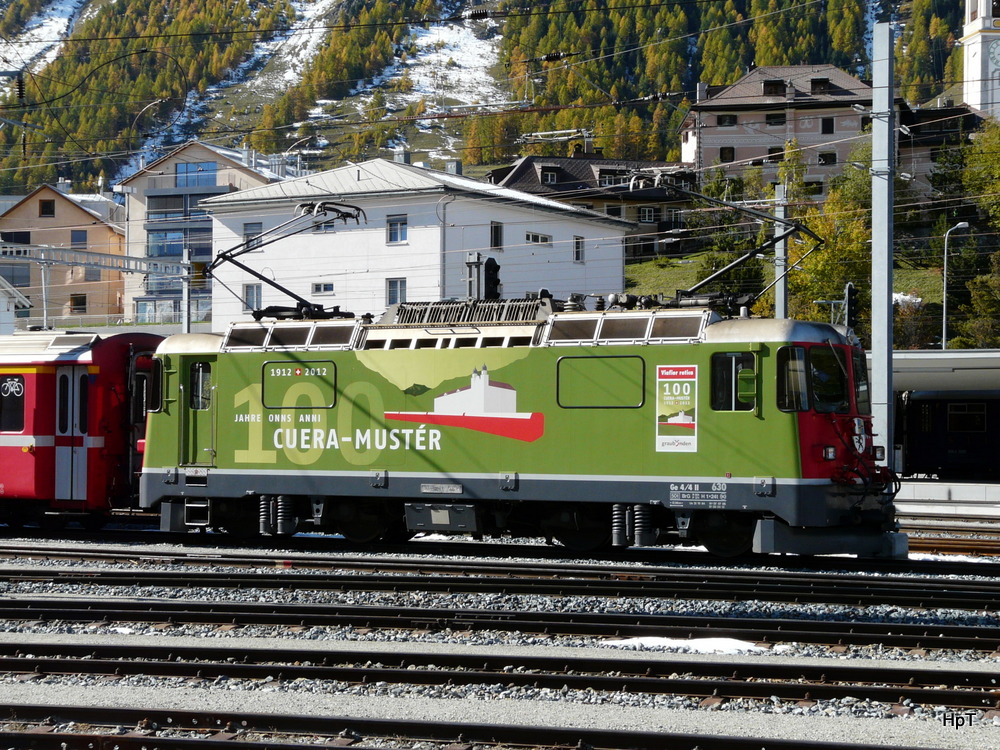 RhB - Ge 4/4  630 in Samedan am 18.10.2013