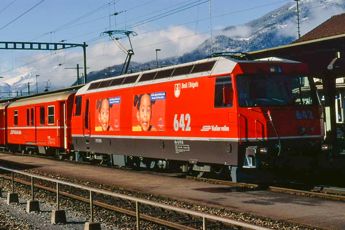 RhB, Ge 4/4 III, 642, 11.04.1998, Landquart