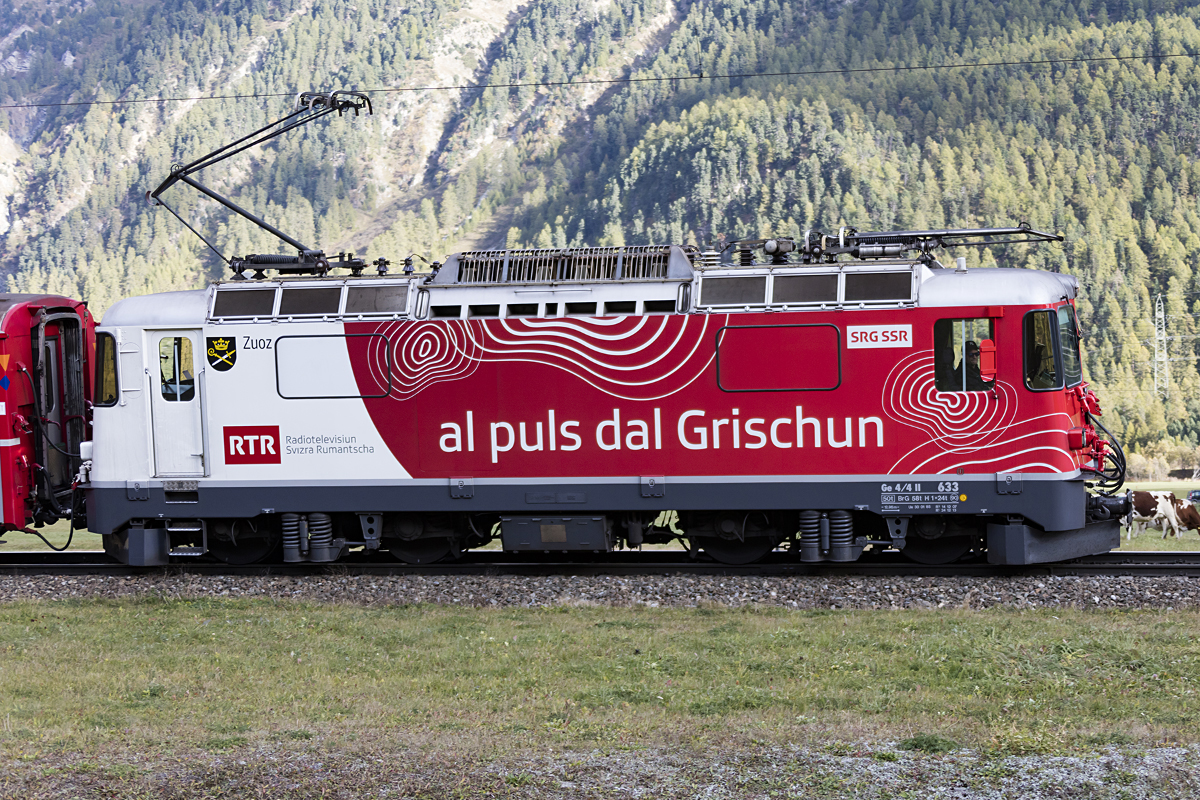 RhB, Ge 4/4II, 633, 08.10.2016 Bever 


