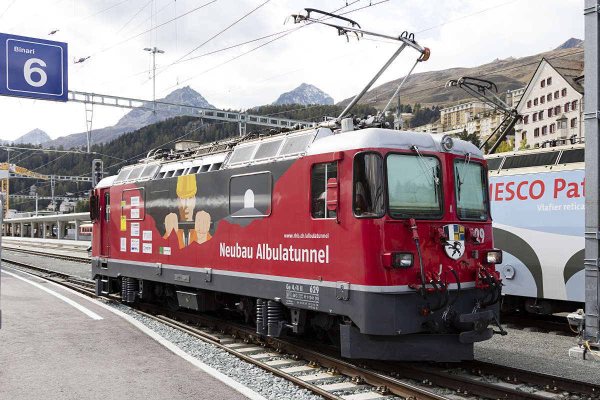 RhB, Ge4/4 II, 629, 08.10.2016 St.Moritz 

