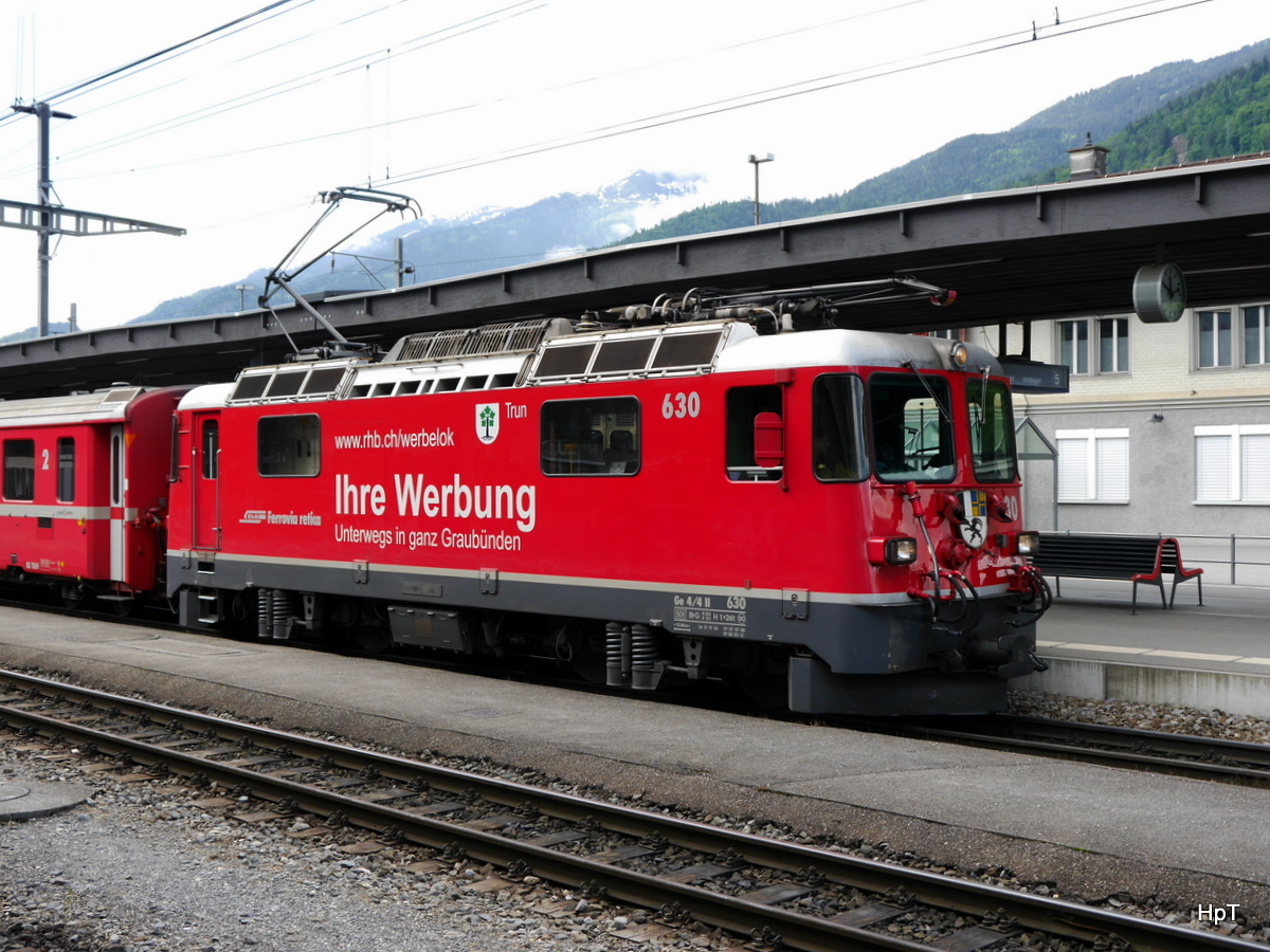 RhB - Lok Ge 4/4 630 im Bahnhof Landquart am 24.05.2018