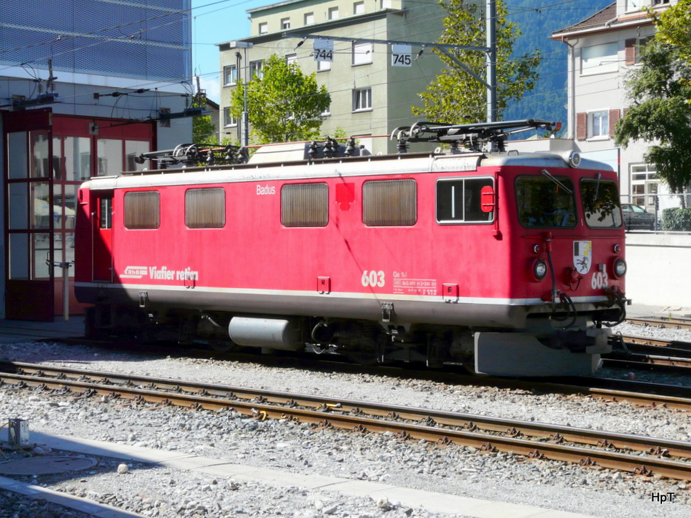 RhB - Lok Ge 4/4 603 in Chur am 20.09.2013