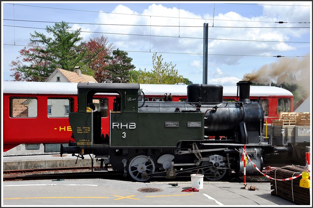 RHB Nr, 3  Rosa  wird in Heiden einer Kesselprobe unterzogen. (30.04.2015)