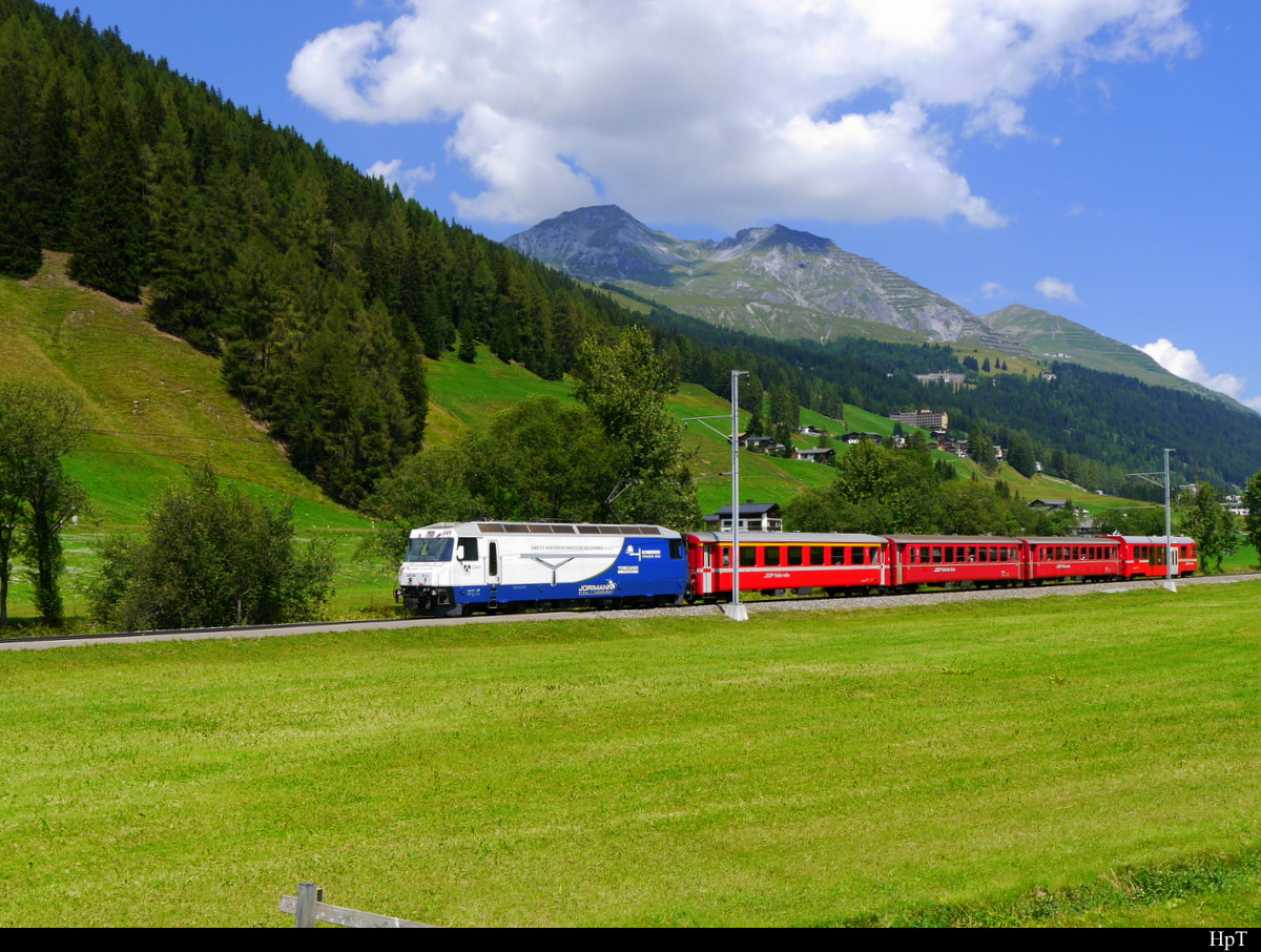RhB - Regio nach Filisur mit der Ge 4/4 649 unterwegs bei Davos am 30.07.2018