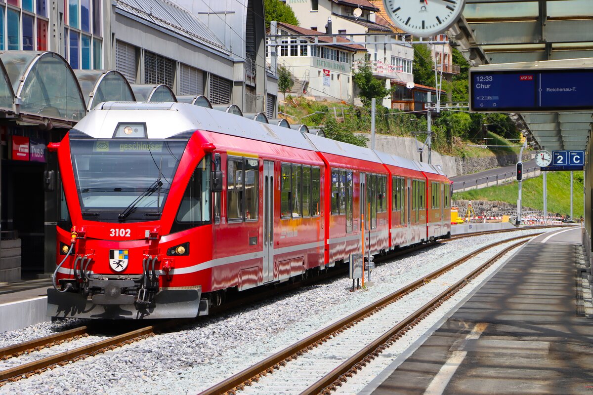 RhB Stadler ABe 4/16 Allegra Wagen 3102 am 06.07.26 in Thusis 