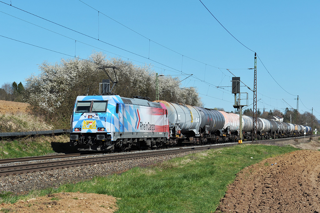 RHC 185 350-6  Luther  mit Kesselzug bei Ebersbach 30.03.2020