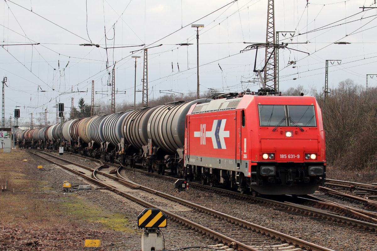 RHC 185 631-9 durchfährt Recklinghausen-Ost 2.3.2016