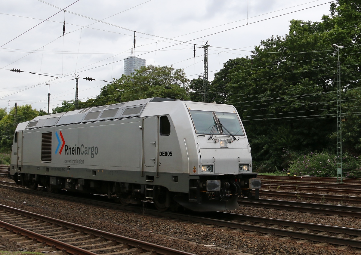 Rhein Cargo 285 116-0 (DE805) als Tfzf in Köln West. Aufgenommen am 15.07.2014.