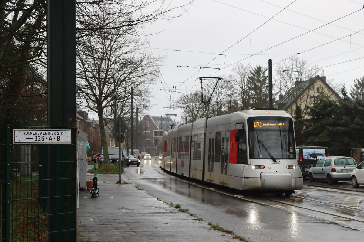 Rheinbahn AG, Wagennummer: 3363, Linie: U72 nach Ratingen Mitte, Ort: Volmerswerther Straße, Datum: 06.01.2024
