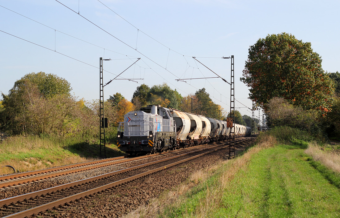 RheinCargo DE 501 // Kaarst (Bahnstrecke Neuss - Krefeld) // 14. Oktober 2019