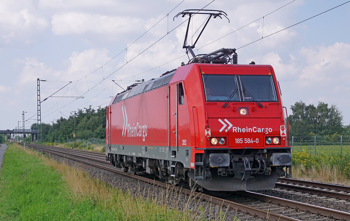 RheinCargo Lokomotive 185 584-0 am 22.07.2021 in Kaarst.