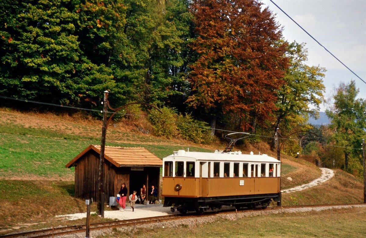 Rittner Bahn in Südtirol. 
Datum: 29.10.1985.