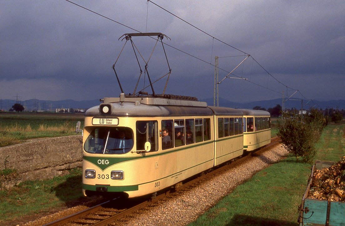 RN OEG 303 + 313, Mannheim Wallstadt, 20.10.1991.