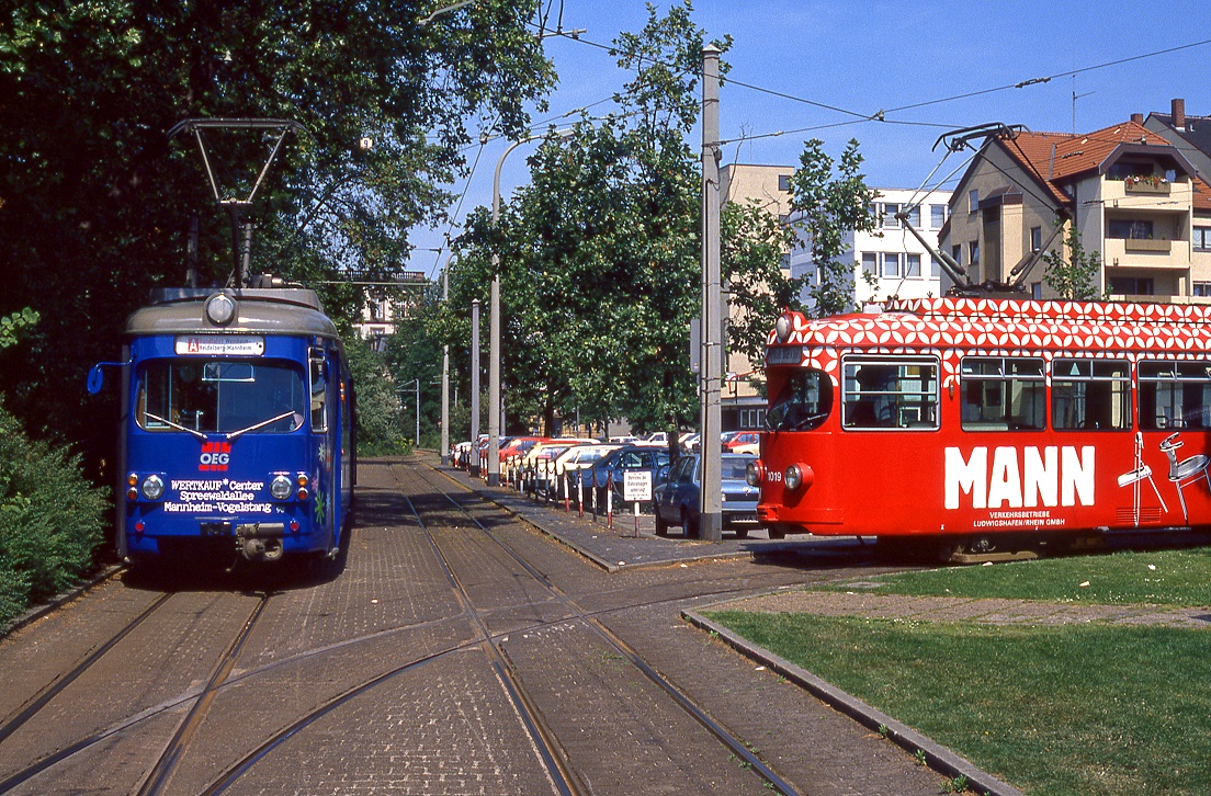 RN OEG 98, Schleife Mannheim Hauptbahnhof, 19.06.1989.